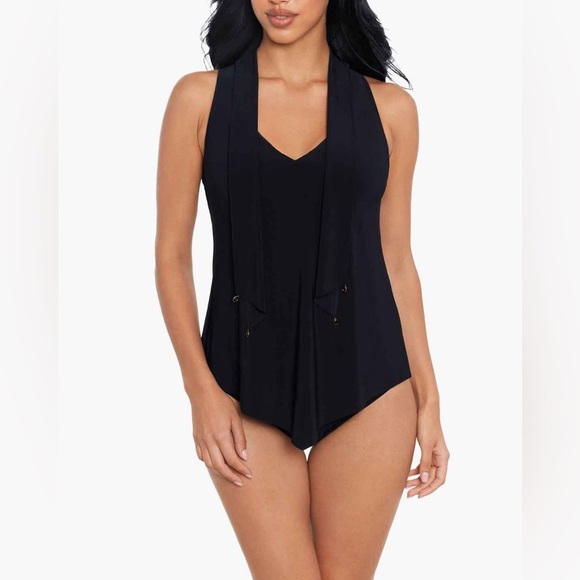 NWT Magicsuit Charmed Life Izzy Tankini Top Women's Size 8 Black - Picture 1 of 10